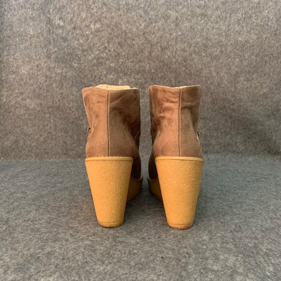 STELLA McCARTNEY Faux Shearling Gum Wedge Ankle Boots - Picture 10 of 11